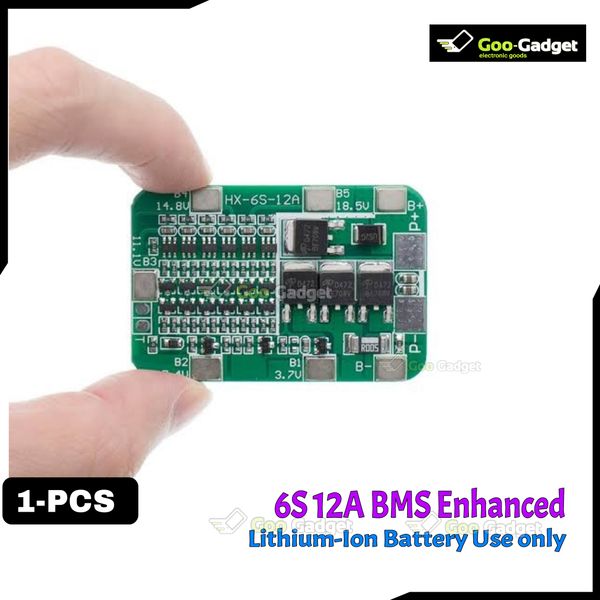 6S 12A 24V BMS Protection Board for 6-Pack 18650 Li-ion Battery Cells with Overcharge and Discharge Protection