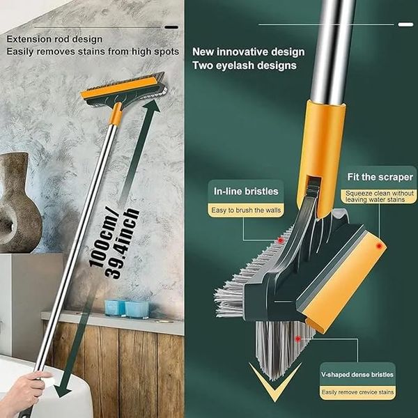 3 In 1 Floor Scrub Stiff Broom Mop