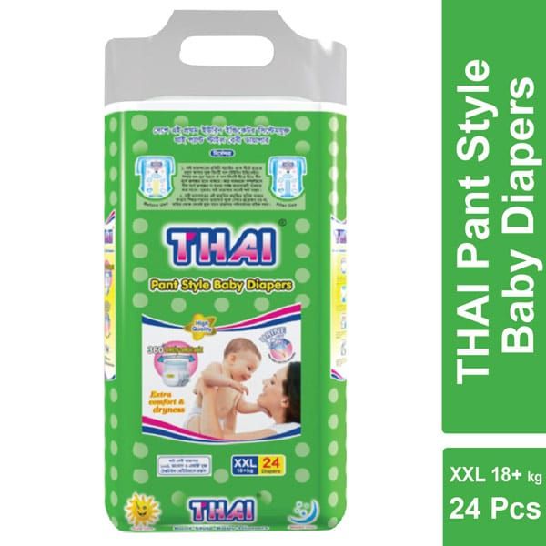 THAI XXL Size Baby Pant Diaper 24pcs Packet for 18+kg Babies