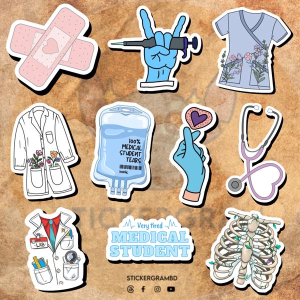 Medical Students Sticker Set