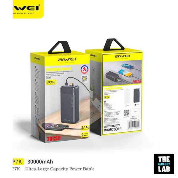 Awei P7K 30000mAh Fast Charging Power Bank - Image 4