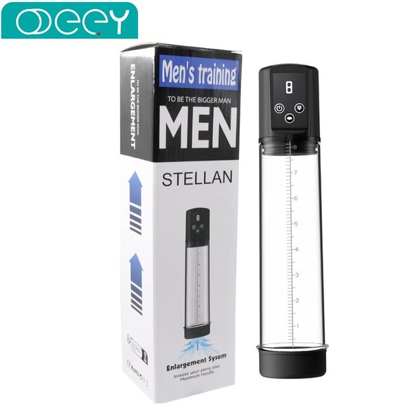 Electric Penis Pump Adult Sex Toys Dick Enlarger for Men Erection 9 Pressure Training Mode Male Masturbator Pocket Pussy