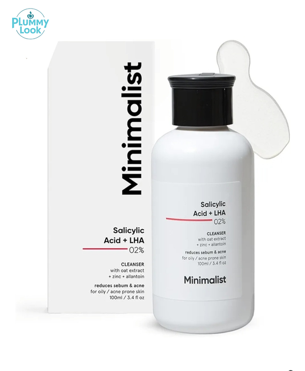 Minimalist Anti-Acne Salicylic Acid 2% Face Wash with LHA for Pore Cleansing, Oil Control & Sebum Regulation | Sulfate-Free Formula with Zinc for Gentle Exfoliation |-(100ml)