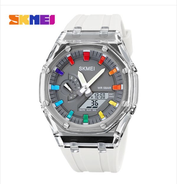 SKMEI 2100 Waterproof Countdown Stopwatch Led Light Electronic Movement Wristwatch