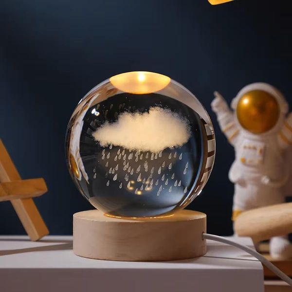 3D Crystal Ball -Rain Cloud (1 Color Base)