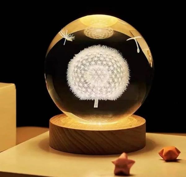 3D Crystal Ball – Dandelion (1 Color Base)