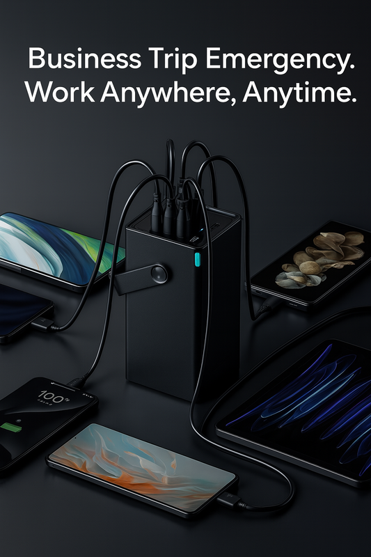 Rocoren 50,000mAh 22.5W Power Bank With Fast Charging 6 Ports USB + Type-C Powerbank With Flashlight - Image 2