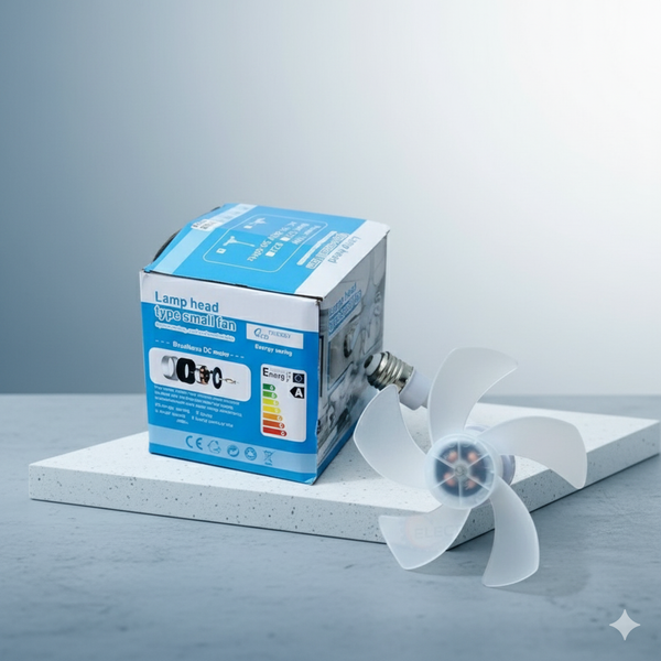 AC 220V 6-Inch Brushless Fan with E27 to Two-Pin Lamp Holder