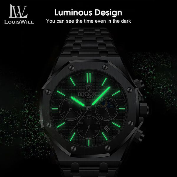 💥LouisWill Multi-function Waterproof Watch With Calendar - Image 4