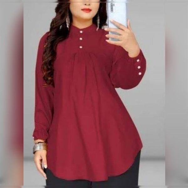 100% cotton stylish long sleeve bent coller ladies long shirt