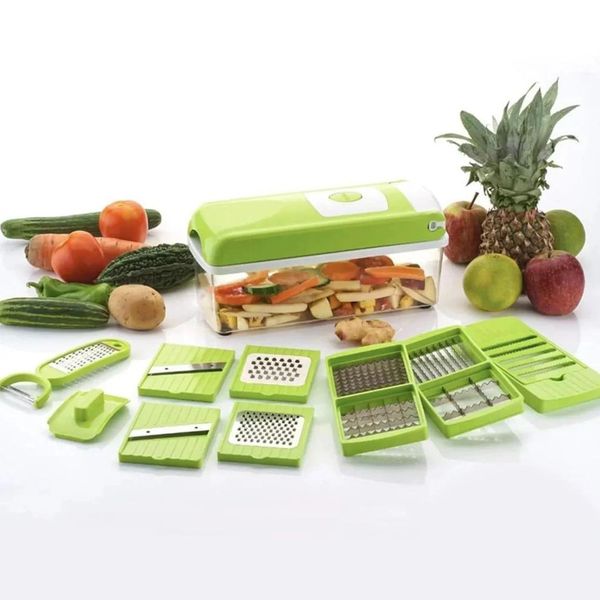 PLATINUM 16-in-1 Quicker Vegetable chipser slicer grater & Chopper Vegetable & Fruit Grater & Slicer (1 Chopper, 16 slicer)