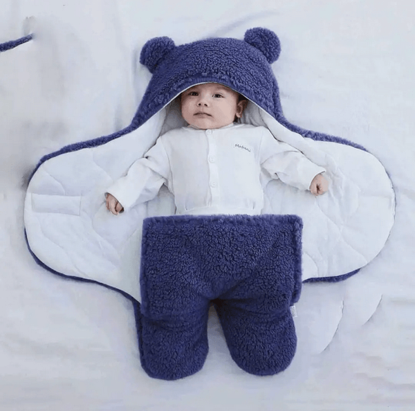 Baby Blanket | Newborn Outdoor Windproof Plush Solid Colour Soft Baby Hold Blankets Infant Cocoon Wraps Cotton Winter Sleeping Bag Multicolor For (0-1 Year )