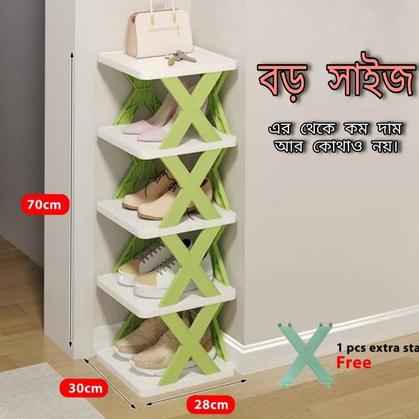 5-storey shoe rack shoe cabinet entrance bathroom dormitory simple shelf storage artifact Large Size (30x28x17.5cm)Shoe Rack, Vertical Shoe Tower, Narrow Corner Shoe Rack, Shoe Shelf.