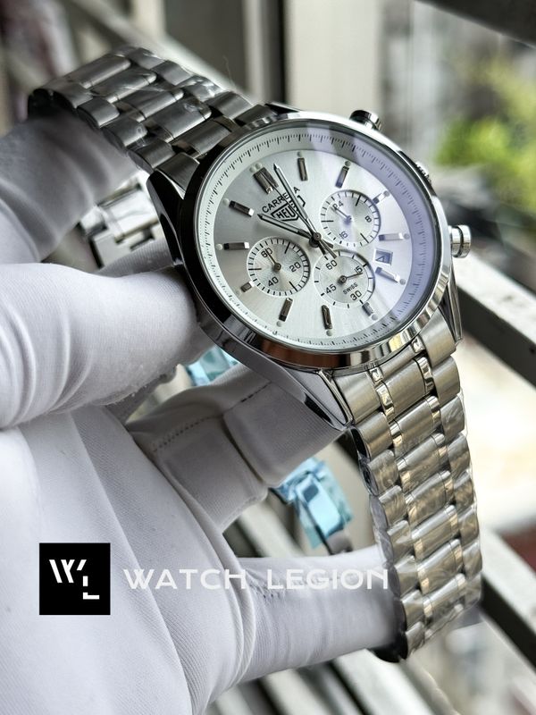 TAG CHAIN 3 CHRONO WHITE DIAL