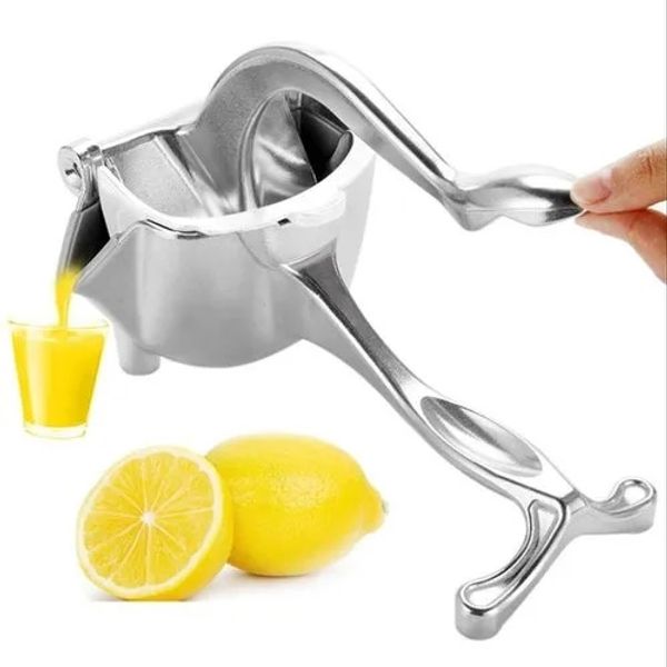 Heavy Duty Aluminum Hand Press Fruit Juicer | Manual Lemon, Lime & Orange Squeezer for Home & Kitchen (Silver)
