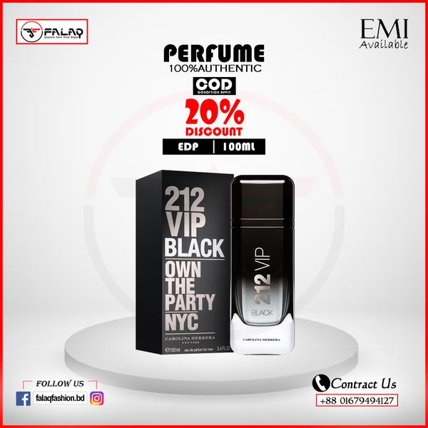 Carolina Herrera 212 Vip Black EDP for Men (100ml) Dubai Version 9376
