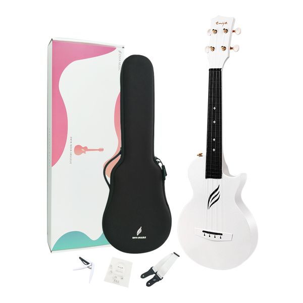 🔰Enya Concert Nova U Carbon Fiber Travel Ukulele(White) - Image 1