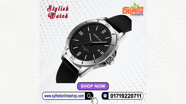 Crrju New 5025 Men's & Ladies' Waterproof Watch (Black)