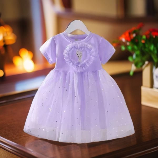 Girls Elsa Princess Dress (Purple)