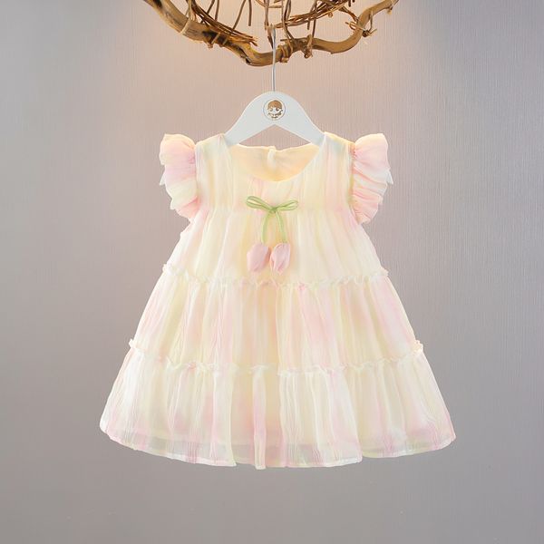 Girl's Thin dress Girl's Princess Dress (Color:Pink)