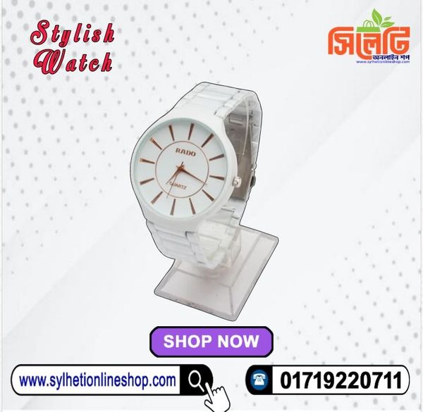 Round RADO JUBLIE WHITE CERAMIC WATCH