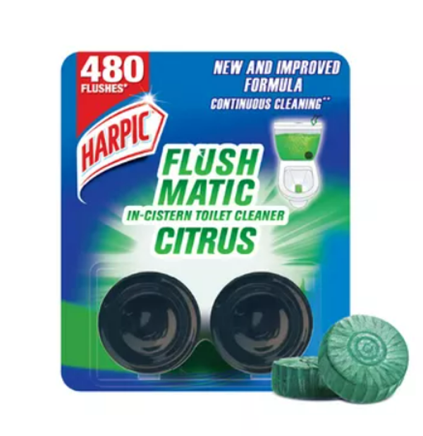 Harpic Flushmatic Citrus In-Cistern Toilet Cleaner Blocks 50 gm 2 pcs
