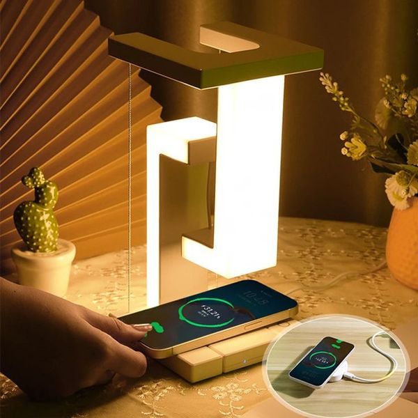 Anti-Gravity LED Desk Lamp with Wireless Charger