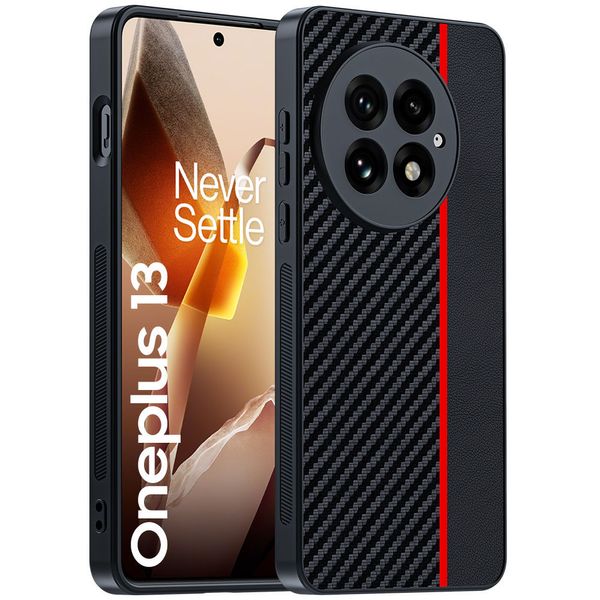 OnePlus ACE5/5pro / OnePlus13/13R carbon fiber Kevlar pattern anti-fall ultra-thin leather cover