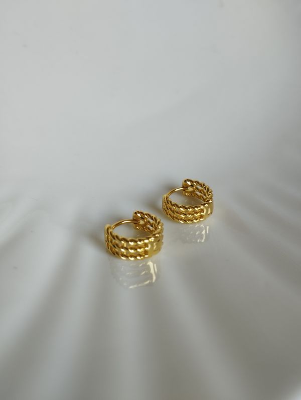 Weave hoop earrings 1.1 cm