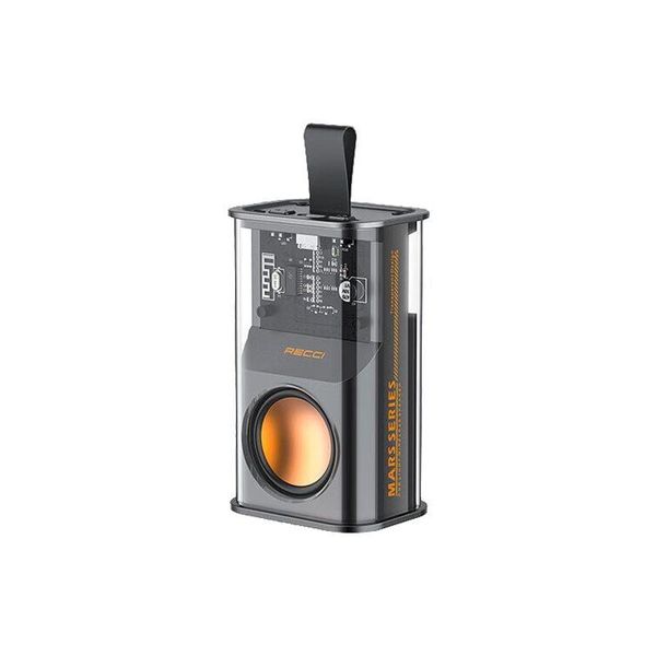 RECCI RSK-W30 Transparent Wireless Speaker with RGB Light- Black Color