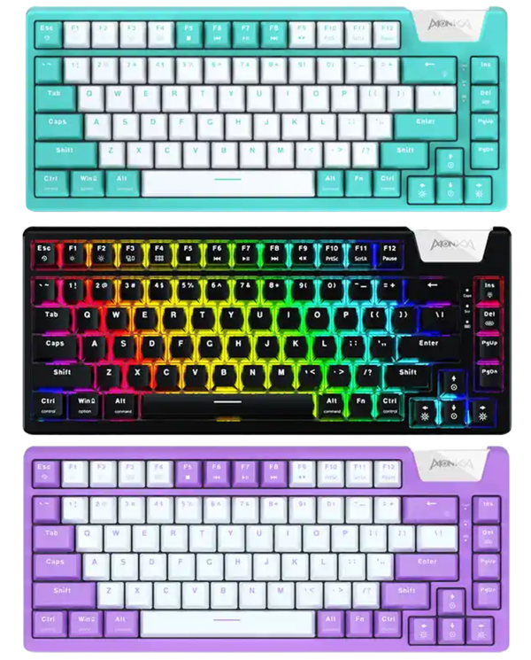 MONKA AE75 Tri-Mode Gasket Hotswappable RGB Mechanical Keyboard