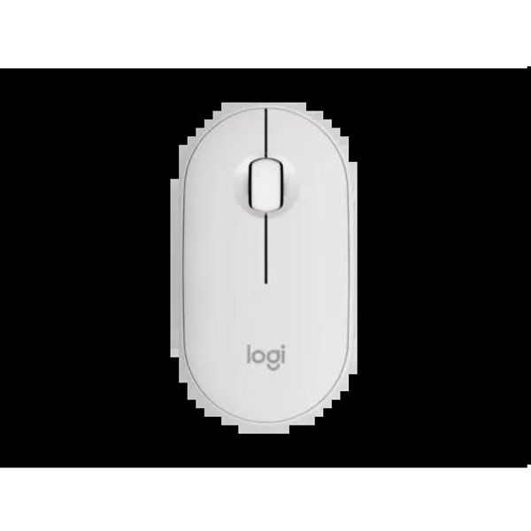 Logitech M350s Pebble Mouse 2, Wireless and Bluetooth Mouse Tonal White