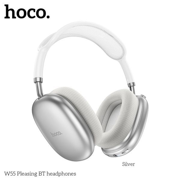 Hoco W55 Wireless Headphones Silver .