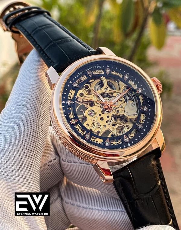 Patek Automatic Golden Case Black Belt