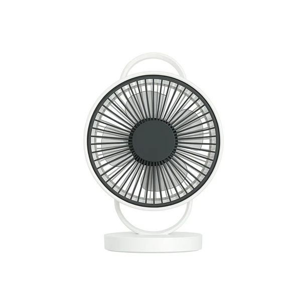 YAGE YG-7999N Rechargeable 8-Inch 360° Rotation Fan with LED Light – White Color .