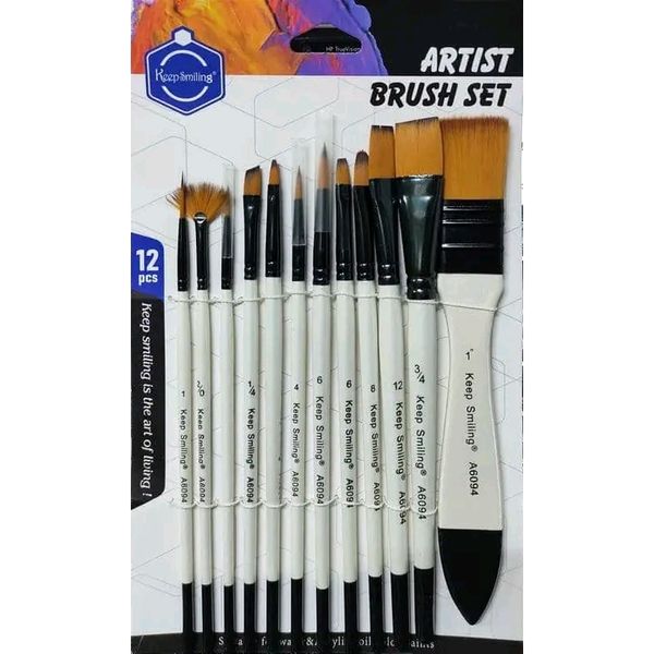 Keep Smiling Artist Mix Brush Set of 12