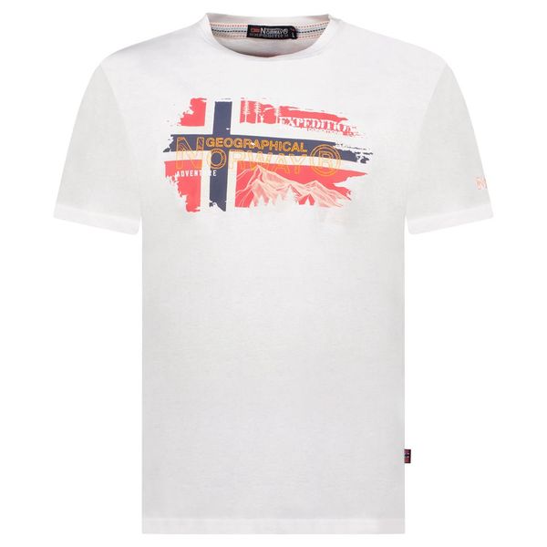 T-Shirt Men Short Sleeve with White Flag