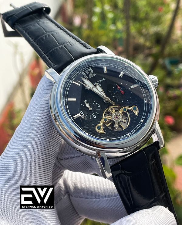 PATEK AUTO BLACK BELT SILVER CASE V5