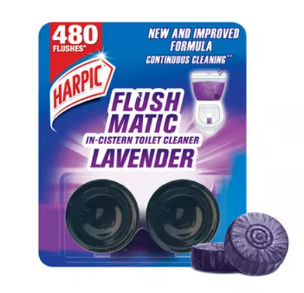 Harpic Flushmatic Lavender In-Cistern Toilet Cleaner Blocks 50 gm 2 pcs