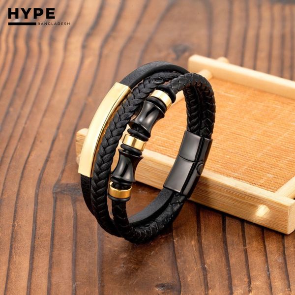 Leather Bracelet for men with magnetic closure