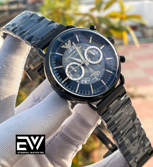 ARMANI BLACK BODY CH OVAL GLASS MACCANICO BLACK DIAL