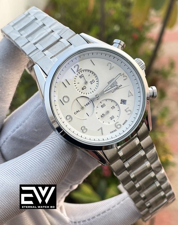 TAG 1887 SILVER CH WHITE DIAL