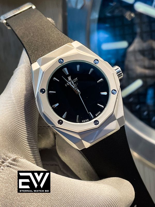 HUBLOT ORLINSKI AUTO BLACK BELT SILVER CASE