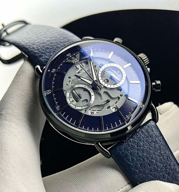 ARMANI OVAL GLASS BLUE BELT BLUE DIAL