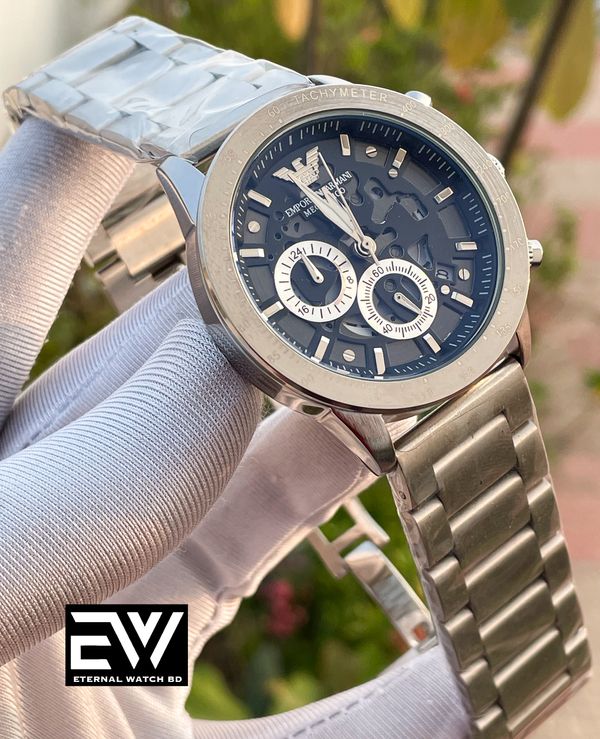 ARMANI MECCANICO CH MATT SILVER GRAY DIAL