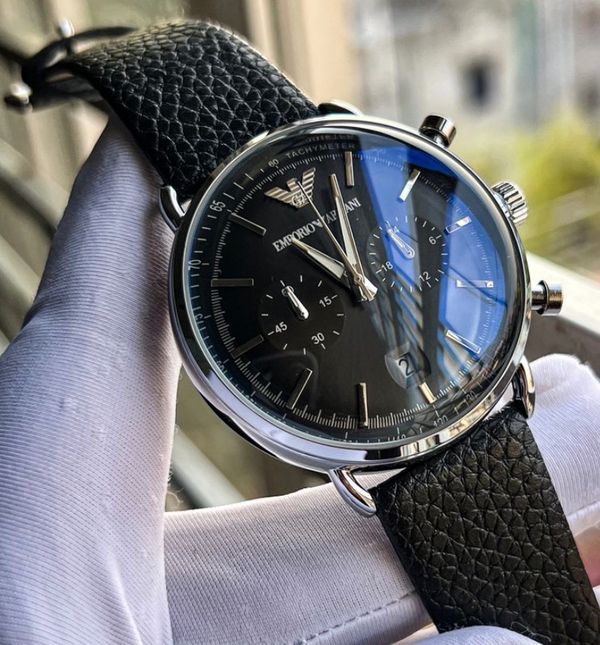 ARMANI BLACK BELT OG SIMPLE DIAL, BLACK FS