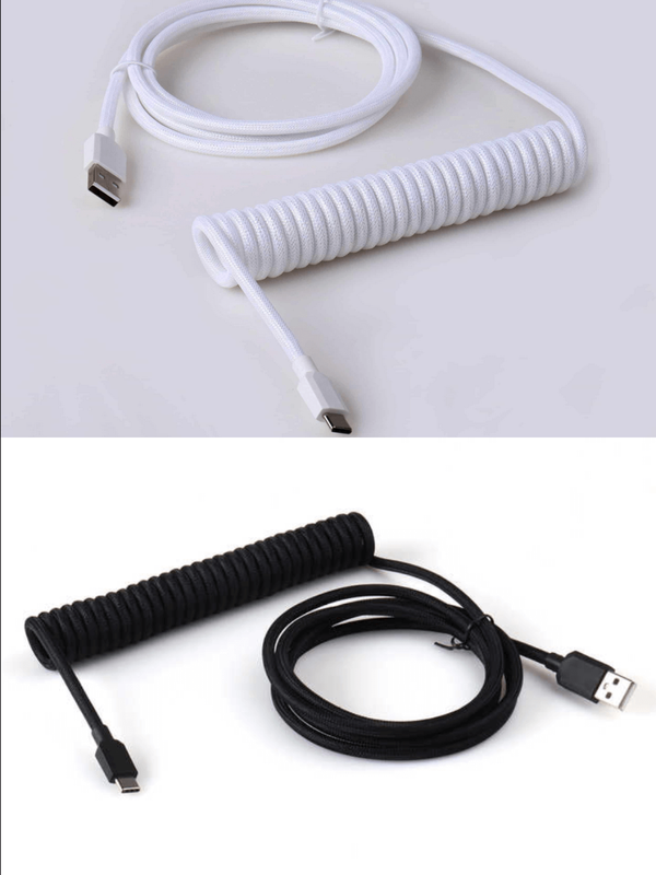 Non-Aviator Braided Coiled Type-C Cable