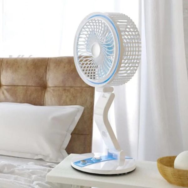 Rechargeable folding fan with LED light