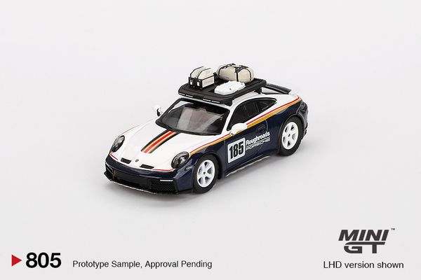 Mini GT 805 Porsche 911 Dakar Rallye Design Package White/Gentian Blue Metallic