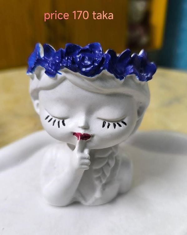 cute girl plant pot